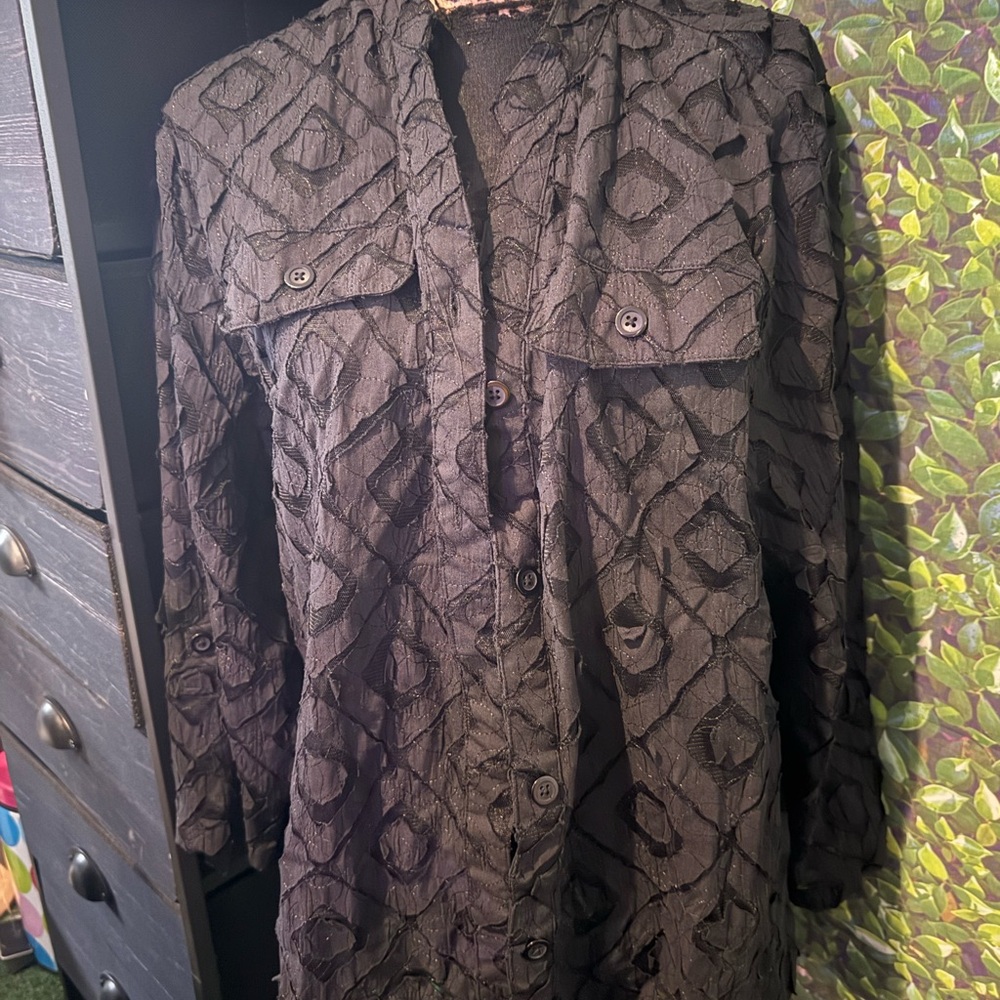 Elegant Black Textured Women's Jacket p31
